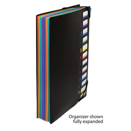Better Office Products Expanding File Folder W/12 Colored Tabs, 24 Clear Pks, Project File Organizer 59601